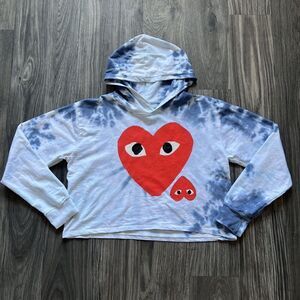 Dreamsicle Blue Tie Dye Lightweight Pullover Hoodie Size Medium